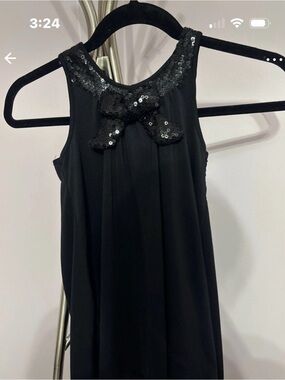 Black Sequin Bow Dress for Girls